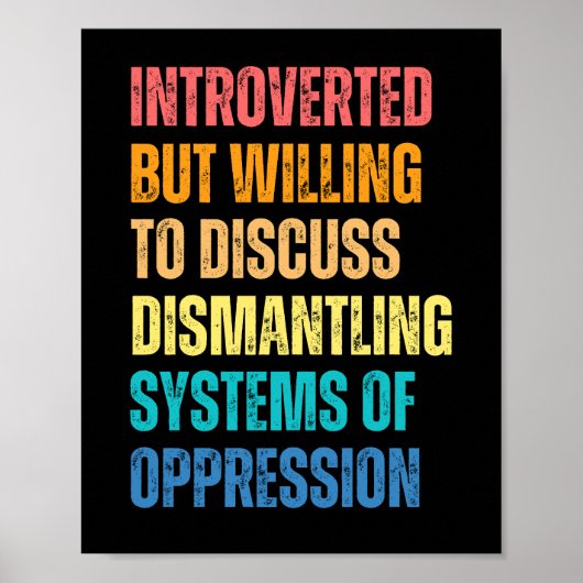 Introvert, maar bereid om afbraak te bespreken poster (Voorkant)