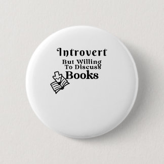Introvert maar bereid om Boeken te bespreken Ronde Button 5,7 Cm