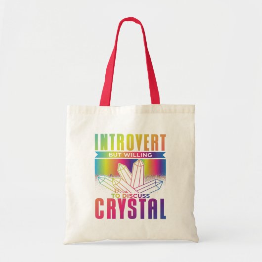 Introvert maar bereid om het kristal te bespreken tote bag (Voorkant)