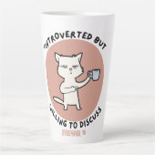 Introvert maar bereid om katten te bespreken - Fun Latte Mok (Voorkant)