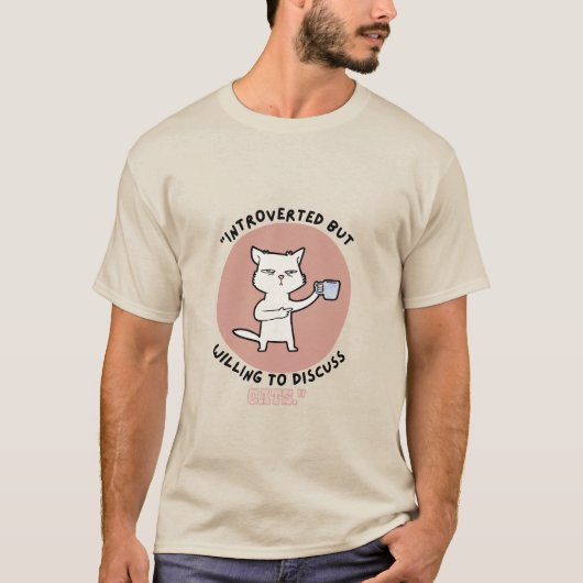 Introvert maar bereid om katten te bespreken - Fun T-shirt (Voorkant)