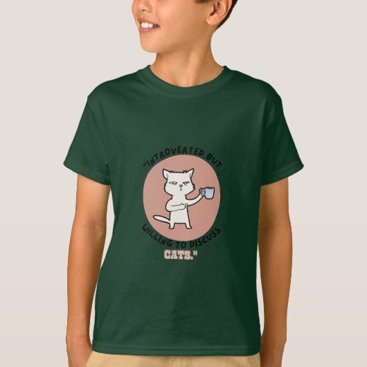 Introvert maar bereid om katten te bespreken - Fun T-shirt (Voorkant)