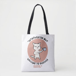 Introvert maar bereid om katten te bespreken - Fun Tote Bag