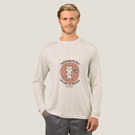 Introvert maar bereid om katten te bespreken - Fun Tri-Blend Shirt (Voorkant)