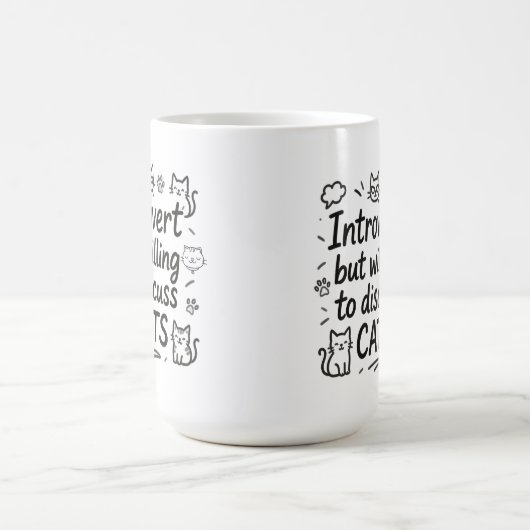 Introvert maar bereid om katten te bespreken koffiemok (Center)