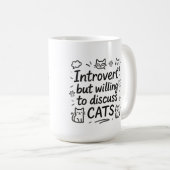 Introvert maar bereid om katten te bespreken koffiemok (Voorkant rechts)