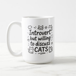 Introvert maar bereid om katten te bespreken koffiemok