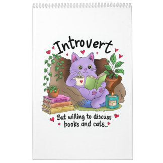 Introvert Maar Bereid om over Boeken en Katten te Kalender