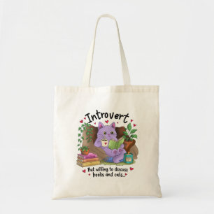 Introvert Maar Bereid Om Over Boeken en Katten te Tote Bag