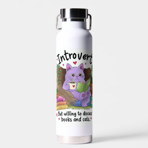 Introvert Maar Bereid om over Boeken en Katten te Waterfles