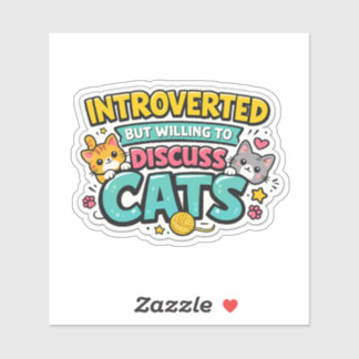 Introvert, maar bereid om over grappige katten te sticker