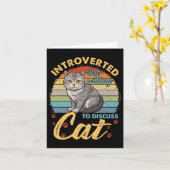 Introvert, maar bereid om over grappige kattenmann kaart (Gele Bloem)
