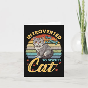 Introvert, maar bereid om over grappige kattenmann kaart