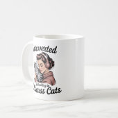 "Introvert, maar bereid om over katten te praten" Koffiemok (Voorkant links)