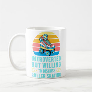 Introvert, maar bereid om over rol-schaatsen te pr koffiemok