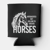 Introvert maar bereid om paarden grappig te bespre blikjeskoeler (Voorkant)