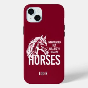 Introvert maar bereid om paarden grappig te bespre iPhone 15 mini hoesje