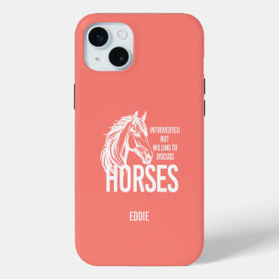 Introvert maar bereid om paarden grappig te bespre iPhone 15 plus case