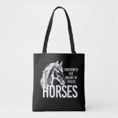 Introvert maar bereid om paarden grappig te bespre tote bag (Voorkant)