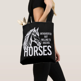 Introvert maar bereid om paarden grappig te bespre tote bag