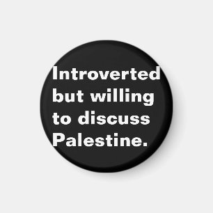 Introvert maar bereid om Palestijnse tekst te besp Magneet