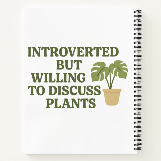 Introvert maar bereid om Planten te bespreken – Sp Notitieboek (Achterkant)