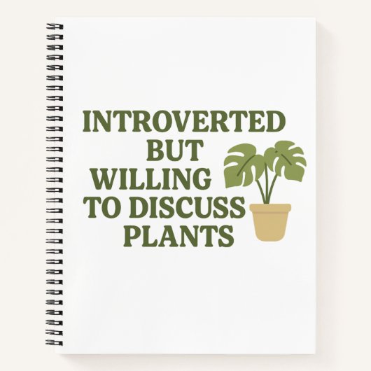 Introvert maar bereid om Planten te bespreken – Sp Notitieboek (Voorkant)