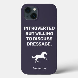 Introvert maar bereid om te bespreken dressuur gra Case-Mate iPhone case
