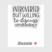 Introvert maar bereid om te bespreken sticker (Vel)