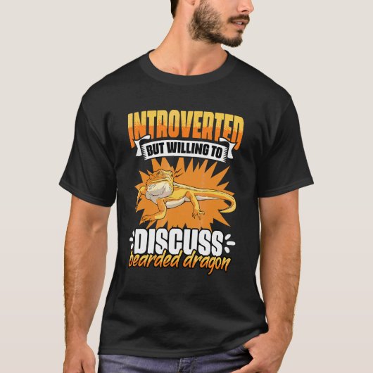 Introvert, maar bereid om te discussiëren Baardd T-shirt (Voorkant)