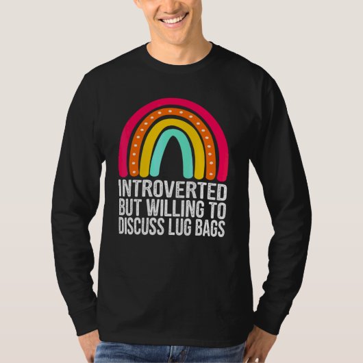 Introvert, maar bereid om te discussiëren over bag t-shirt (Voorkant)