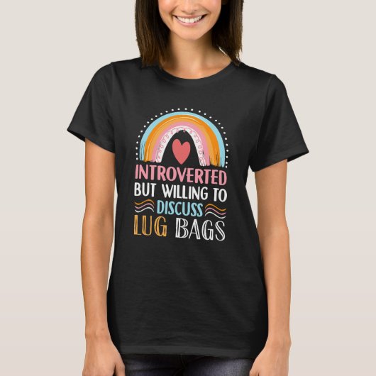 Introvert, maar bereid om te discussiëren over bag t-shirt (Voorkant)