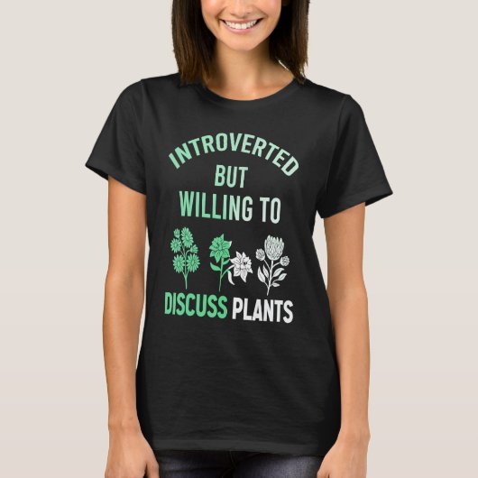 Introvert, maar bereid om te discussiëren over pla t-shirt (Voorkant)