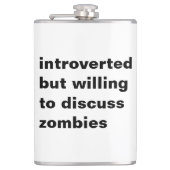 Introvert maar bereid om zombies te bespreken heupfles (Voorkant)