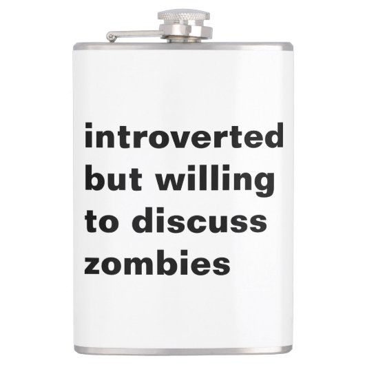 Introvert maar bereid om zombies te bespreken heupfles (Voorkant)
