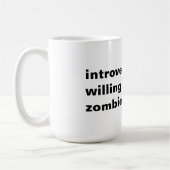 Introvert maar bereid om zombies te bespreken koffiemok (Links)