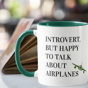 Introvert Maar Gelukkig Om Over Vliegtuigen Te Pra Mok