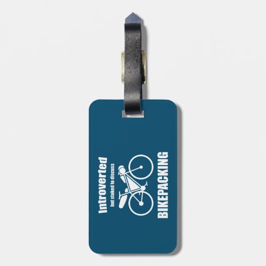 Introvert maar gestookt om te praten over bikepack bagagelabel (Achterkant verticaal)