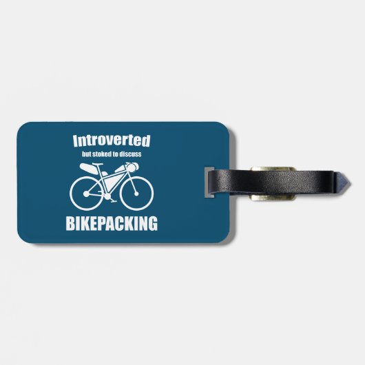 Introvert maar gestookt om te praten over bikepack bagagelabel (Achterkant horizontaal)