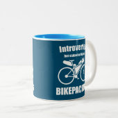 Introvert maar gestookt om te praten over bikepack tweekleurige koffiemok (Voorkant rechts)