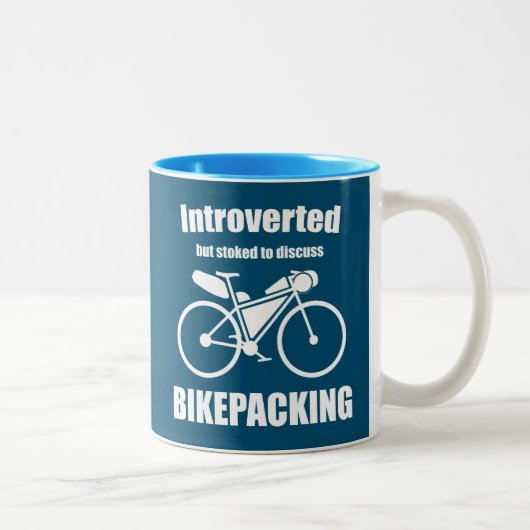 Introvert maar gestookt om te praten over bikepack tweekleurige koffiemok (Rechts)