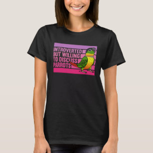 Introvert maar papegaaien Geel zijdig Groene Wang  T-shirt
