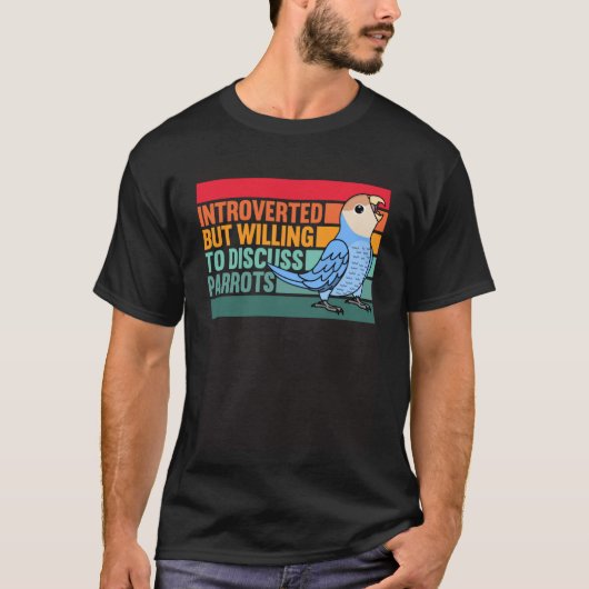 Introvert Maar Papegaaien Perzik Gezicht Blauwe Lo T-shirt (Voorkant)