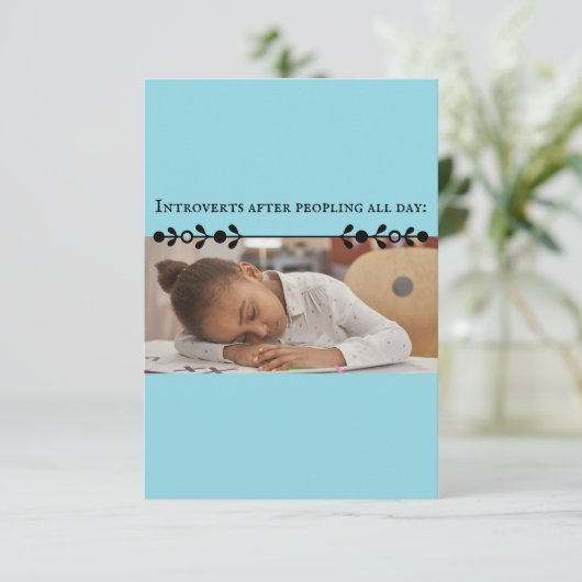 Introvert meme bedankkaart (Staand voorkant)