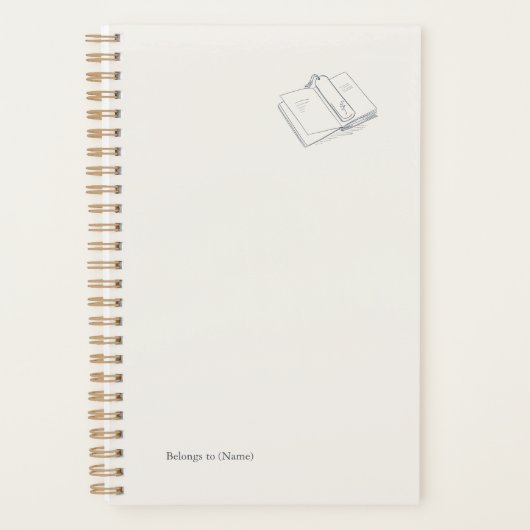 Introvert Minimalistische Lijn Kunst Literair Cade Planner (Voorkant)