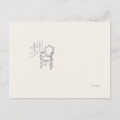 Introvert Minimalistische Lijnkunst Postkaart (Voorkant)