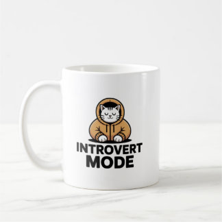 Introvert Mode Cat Mug–Cozy Minimalist Coffee Cup Koffiemok