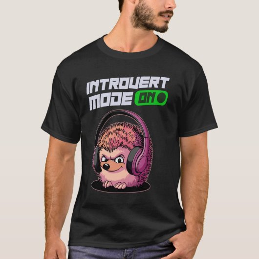 Introvert Modus Aan Cute Egel T-shirt (Voorkant)