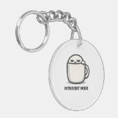 Introvert Modus Aan - Schattig Vermoeid Karakter K Sleutelhanger (Voorkant Links)