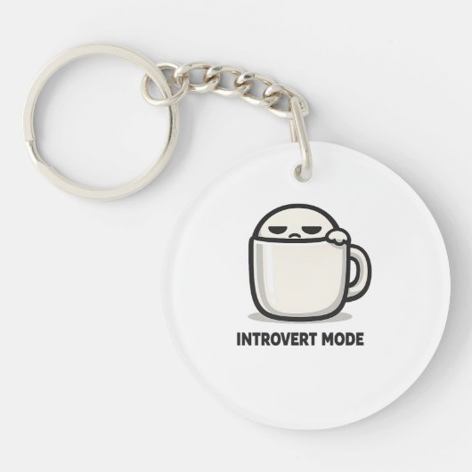 Introvert Modus Aan - Schattig Vermoeid Karakter K Sleutelhanger (Voorkant)